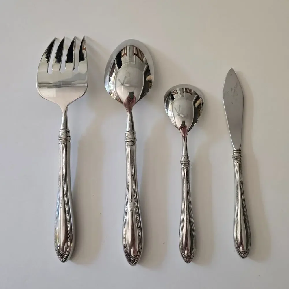 Oneida Sheraton Cube Mark Four (4) Piece Serving Set EUC